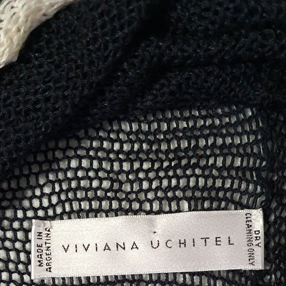 Viviana Uchitel Cardigan Navy Blue and Cream Color - Picture 5 of 7